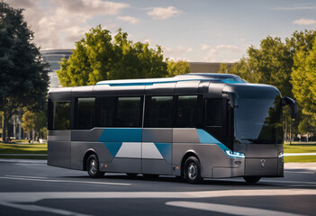 Fototapeta premium Autonomous Shuttles in a Campus