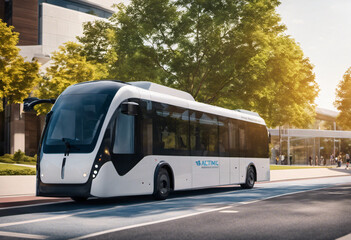 Fototapeta premium Autonomous Shuttles in a Campus