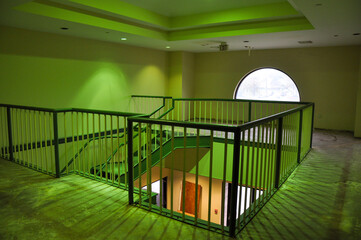 Obraz premium Modern interior architecture with glass.
