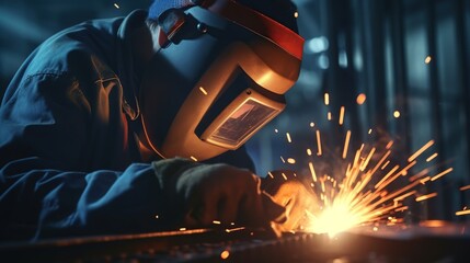 a welder is doing welding work
