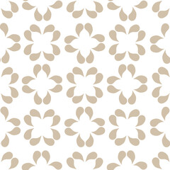 seamless repeat pattern with simple beige floral motifs on a white background perfect for fabric, scrap booking, wallpaper, gift wrap projects