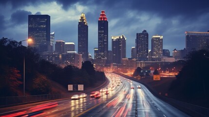 Fototapeta premium Twilight in Atlanta's downtown