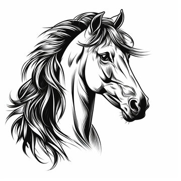 horse head illustration isolated on white