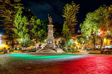 September 16th celebration plaza de armas colorful cobble street queretaro mexico