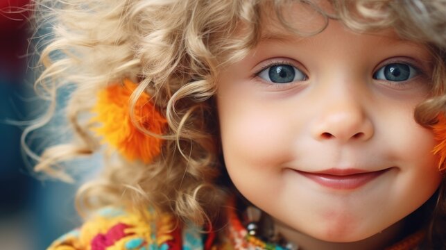 Funny hippie style toddler. Generative AI