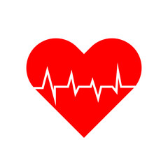 Heartbeat   heart beat pulse flat vector icon for medical apps and websites