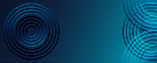 Abstract dark blue background with glowing circle geometric lines in blue green light rounded lines pattern. Concept of music, technology, digital, poster, cover, banner, brochure, website, flyer