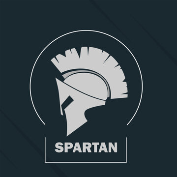 Spartan Helmet Grayscale Mohawk Warrior Logo Military War Vector Design