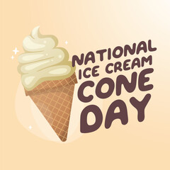 National Ice Cream Cone Day design template good for celebration usage. ice cream vector illustration. ice cream illustration. flat design. vector eps 10.