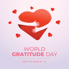 World Gratitude Day design template good for celebration usage. gratitude illustration. heart vector design. flat design. vector eps 10.