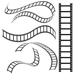 film strip vector. et of realistic film or movie reels strips vector image. movies film background with flim roll