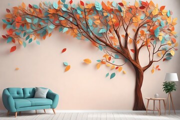 autumn tree with colorful leaves