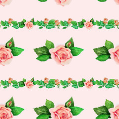 seamless pattern with hand draw roses