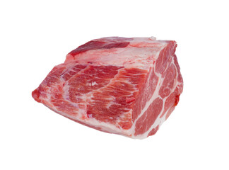 Raw piece of pork isolated on white background transparent PNG.