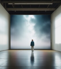 Fototapeta premium Empty white billboard illustration in a public place with people passing by.Generative AI