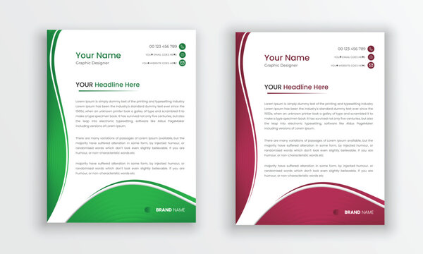 Unique Latter Head Design template. Vector illustration design. 