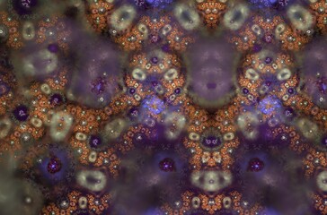 Abstract fractal image on the orange background