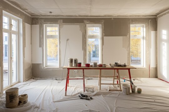 Home Renovation in Progress: Work in Progress on Living Room Renovation with Capoto and Drywall