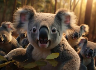 A group of koalas