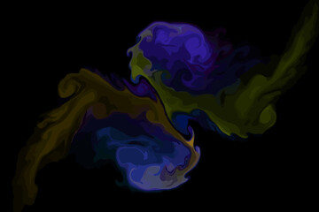 blue smoke on black background