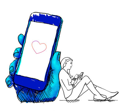 Dziewczyna i smartfon