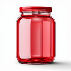 glass jar with red jam