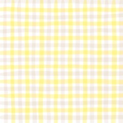 Yellow Beige Gingham Check Hand Drawn Background