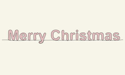 Fototapeta na wymiar Simple hand drawn lettering. Merry Christmas. Vector illustration.