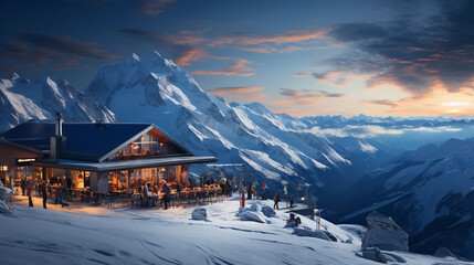 A ski mountain lodge / resort