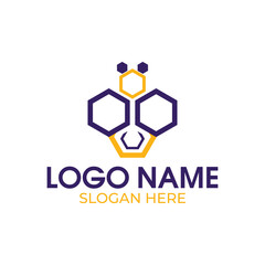 abstract bee logo design