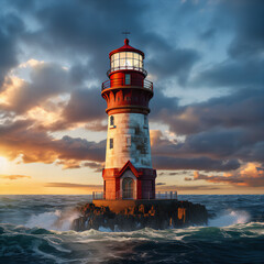 Obraz premium Extraordinary Lighthouse with Vivid Colors