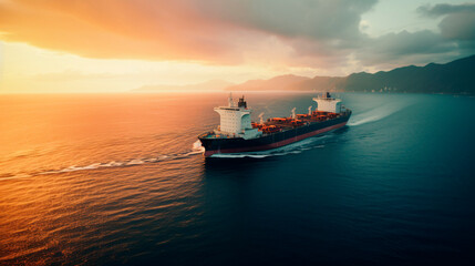 Obraz premium Dozens of Russian ships transport oil and minerals across the sea. The concept of EU sanctions 