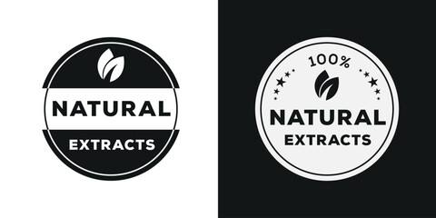 Natural extracts label, vector illustration.