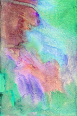 Red yellow acrylic texture painted by hand