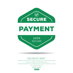 Secure payment label, vector illustration.