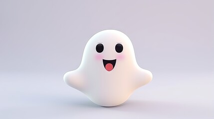 3d rendered cute ghost, isolated , halloween style