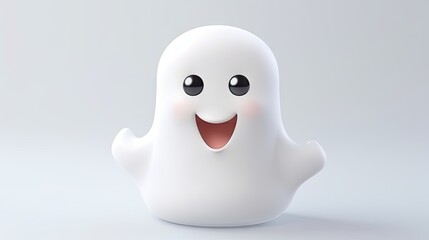 3d rendered cute ghost, isolated , halloween style 