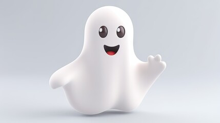 3d rendered cute ghost, isolated , halloween style 