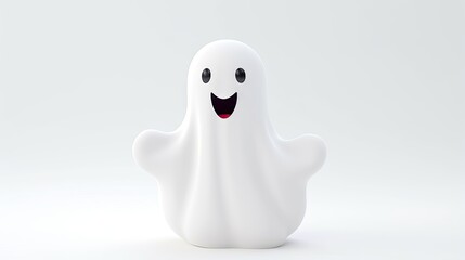 3d rendered cute ghost, isolated , halloween style 