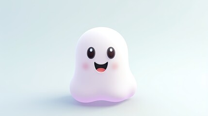 3d rendered cute ghost, isolated , halloween style 