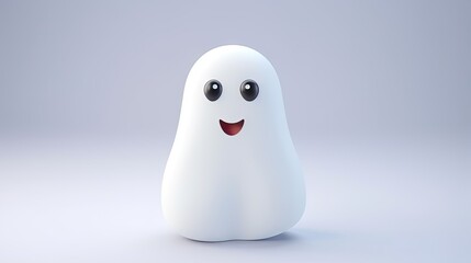 3d rendered cute ghost, isolated , halloween style 
