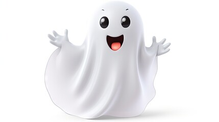 Fototapeta premium 3d rendered cute ghost, isolated , halloween style 