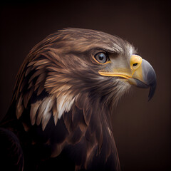 Obraz premium Portrait of eagle. Digital painting created with Generative Ai technology