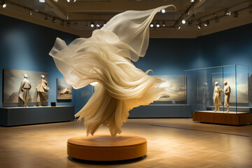 design of wind representation in a museum. wind cannot be seen, and is represented through movement