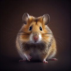 Portrait of hamster. Digital painting created with Generative Ai technology