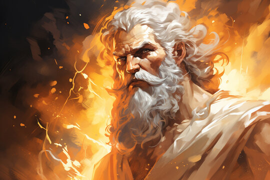 Zeus main Olympian god in Greek mythology, the god of thunder and lightning. third son of the titan Cronus and the titanic Rhea. One of 12 supreme Olympic gods who live on Olympus, the Greek gods.