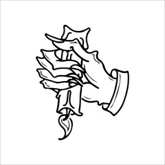 vector illustration of a hand holding a candle