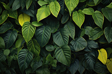 Dense foliage and leaves creating a vibrant and fresh background