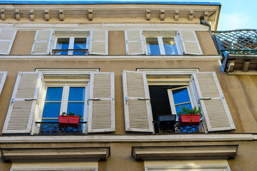 Obraz premium Medieval central part of Troyes old city with half-timbered houses and narrow streets, Champagne, France, tourists destination