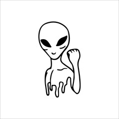 vector illustration of alien outline